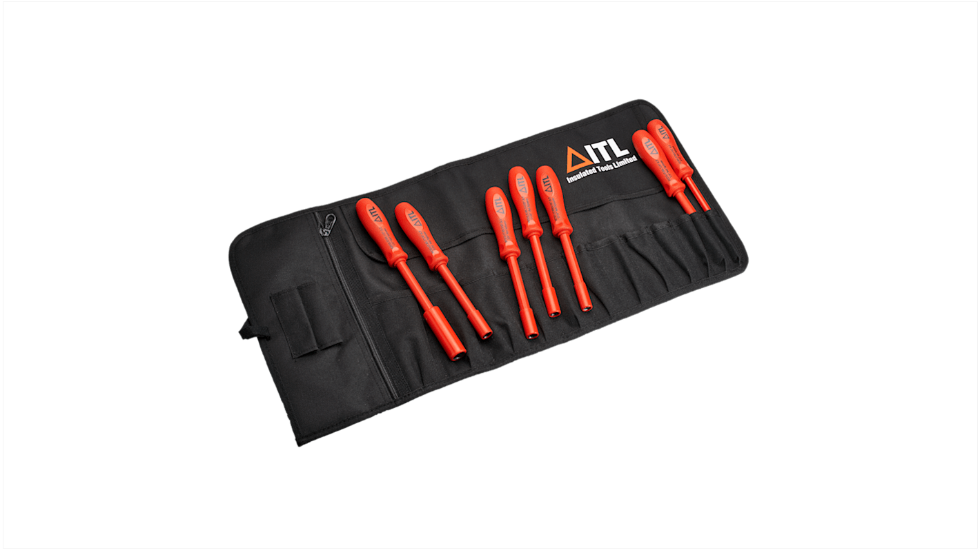 ITL Insulated Tools Ltd Hexagon Nut Driver Set, VDE/1000V, 340 mm Overall