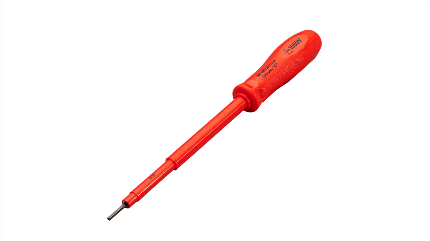 ITL Insulated Tools Ltd Hex Insulated Screwdriver, 3 mm Tip, 3 mm Blade, VDE/1000V, 280 mm Overall