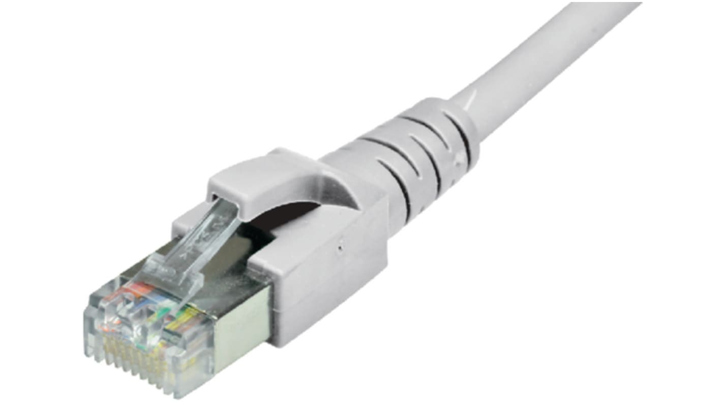 Dätwyler Cables Cat6a Straight RJ45 to Straight RJ45 Patch Cable, S/FTP, Grey, 1m