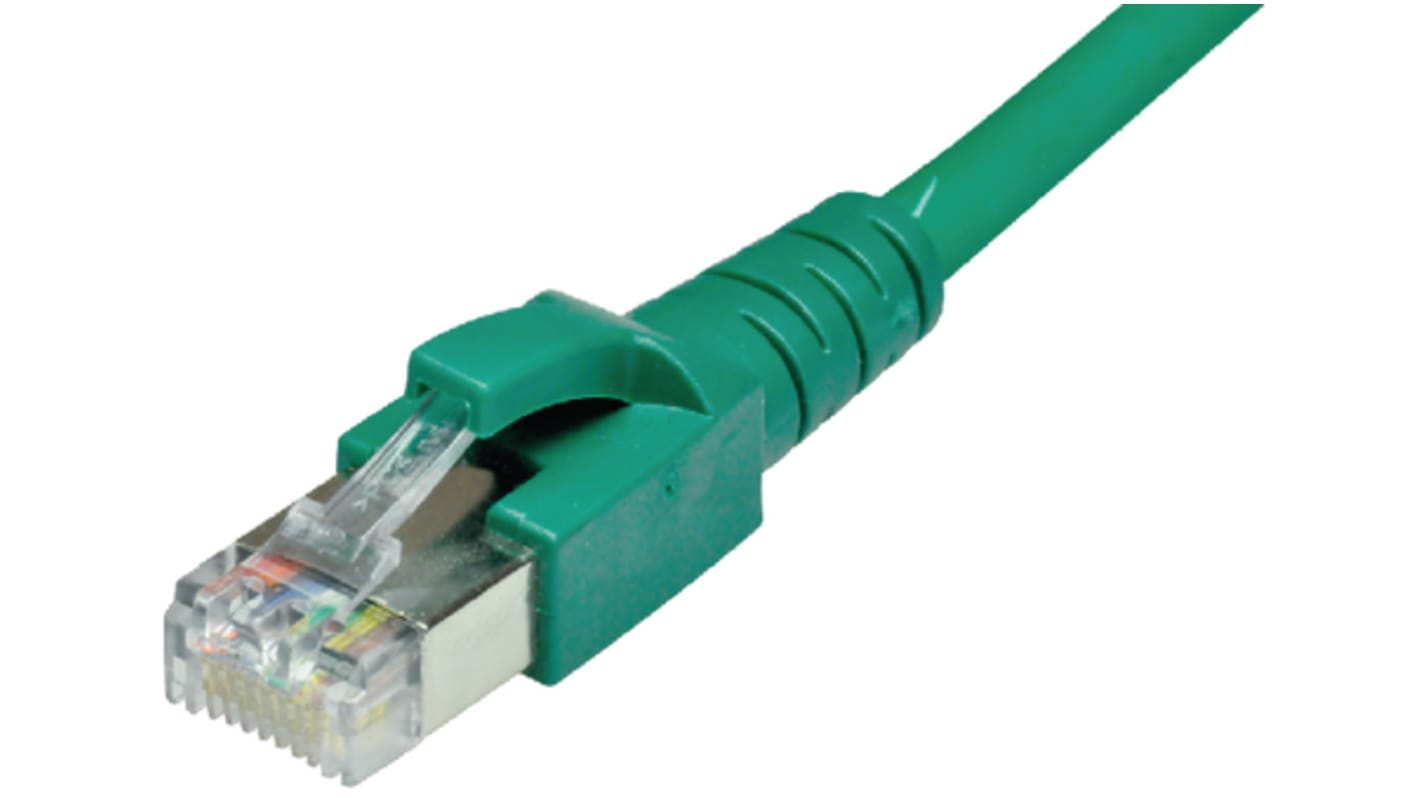 Dätwyler Cables Cat6a Straight RJ45 to Straight RJ45 Patch Cable, S/FTP, Green, 2m