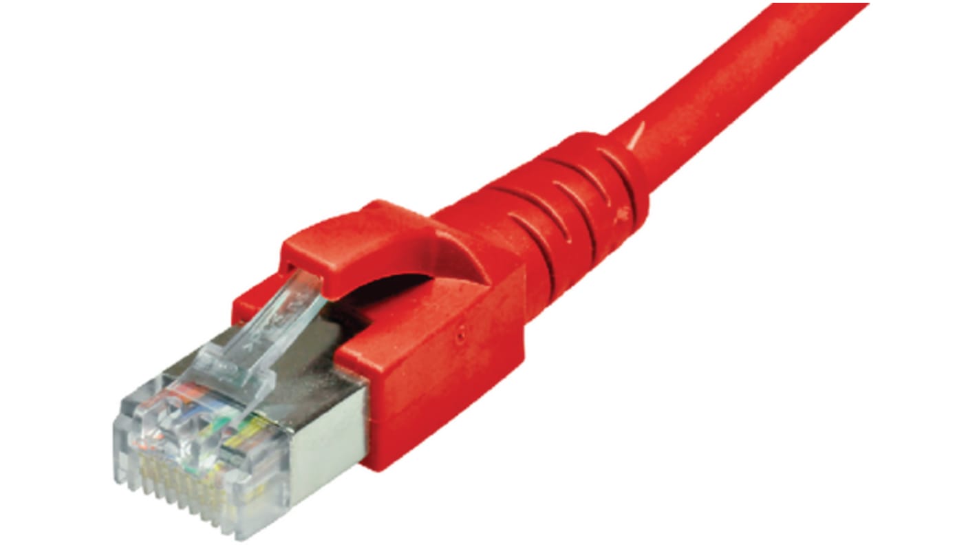 Dätwyler Cables Cat6a Straight RJ45 to Straight RJ45 Patch Cable, S/FTP, Red, 1m