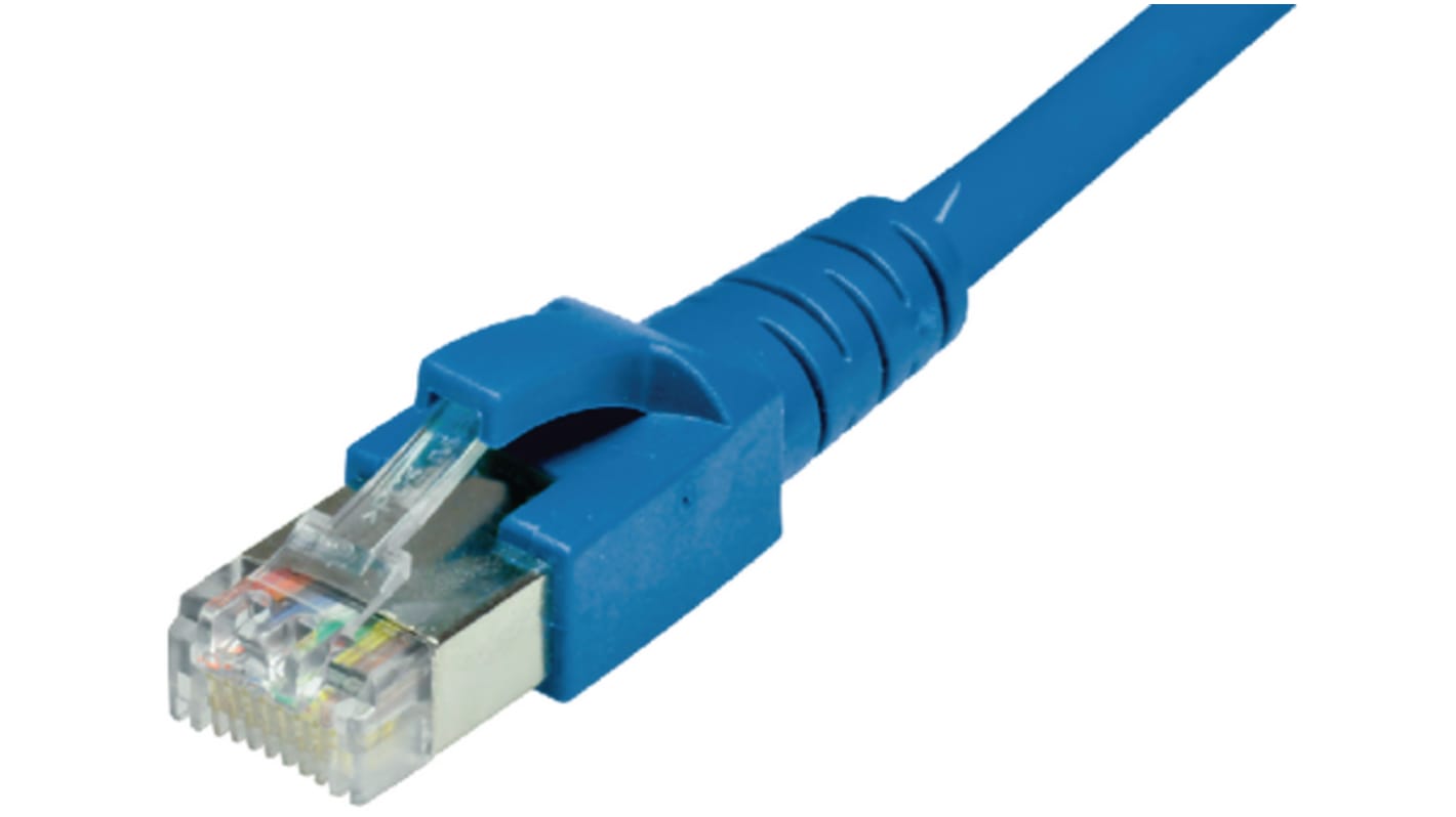 Dätwyler Cables Cat6a Straight Male RJ45 to Straight Male RJ45 Ethernet Cable, S/FTP, Blue PVC Sheath, 5m