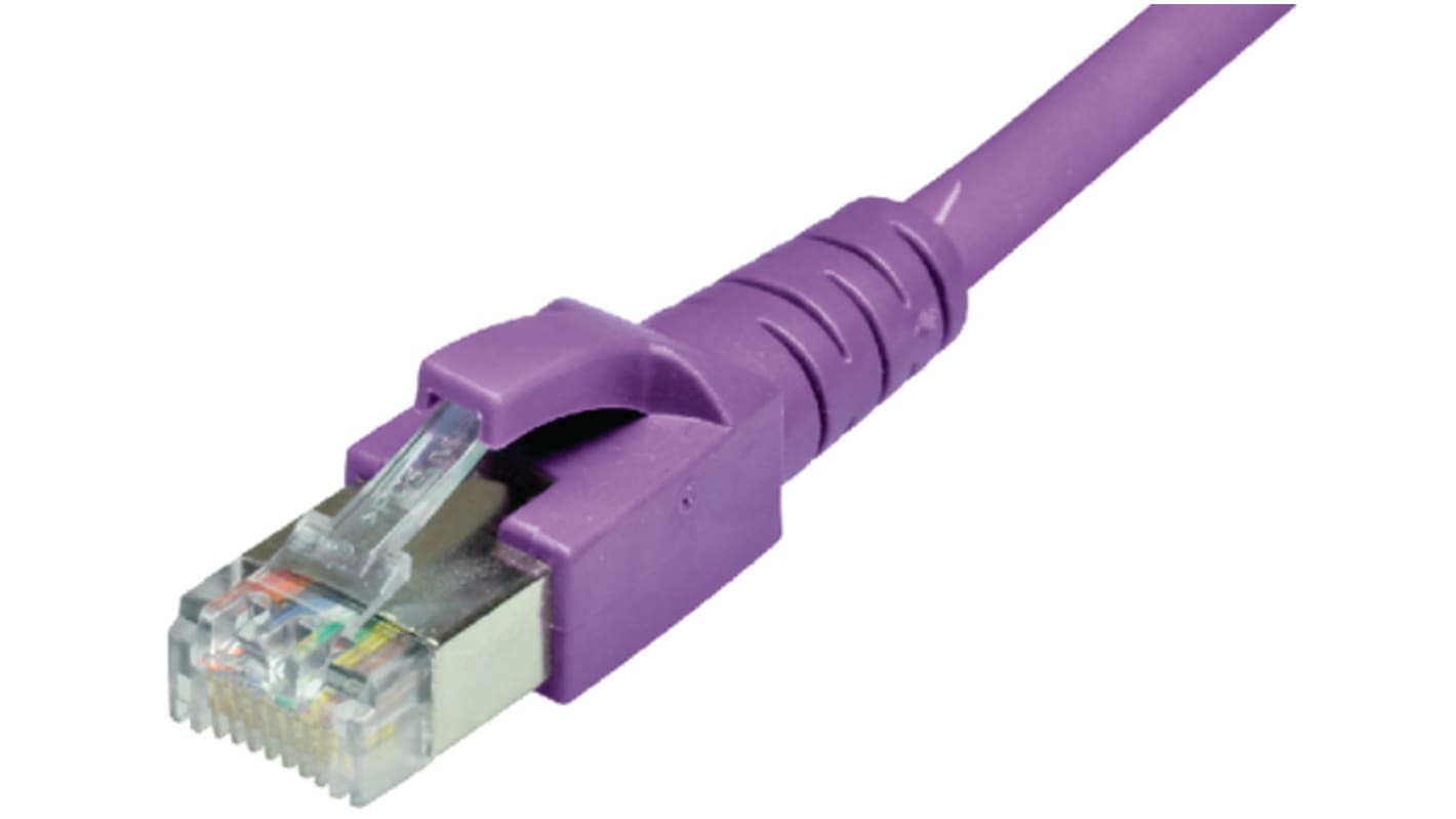 Dätwyler Cables Ethernetkabel Cat.6a, 3m, Violett Patchkabel, A RJ45 S/FTP Stecker, B RJ45, PVC