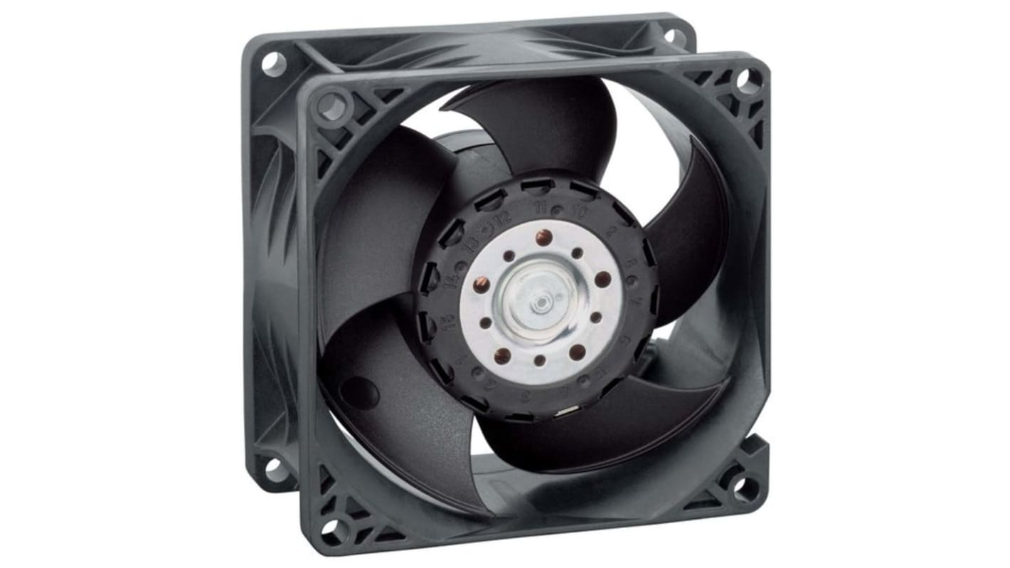 ebm-papst Axial Fan, 24 V dc, dc Operation, 132m³/h, 10.8W, 480mA Max, 80 x 80 x 38mm