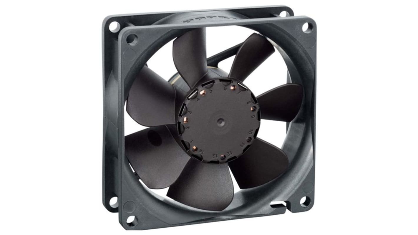 Ventilador Axial ebm-papst de 80 x 80 x 25.4mm, 24 V CC, 1.1W, caudal 42m³/h