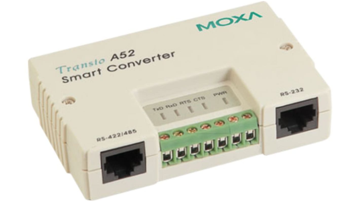 MOXA A53 Series Interface Converter, RS-232 Input, RS-422, RS-485 Output, 9 → 30V dc Supply