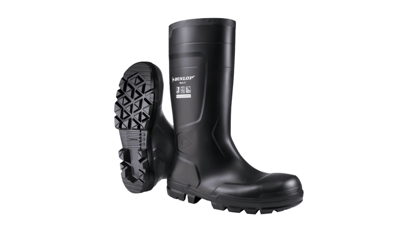 Dunlop WORK-IT FULL SAFETY Black Steel Toe Capped Unisex Safety Boots, UK 5, EU 38