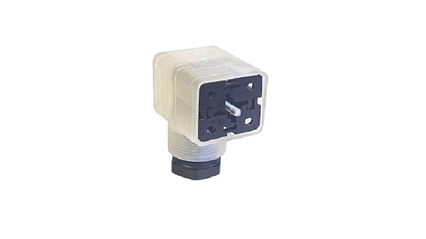 Hirschmann GDML 2P+E DIN 43650 A, Female Solenoid Valve Connector with Indicator Light, 24 V ac/dc Voltage