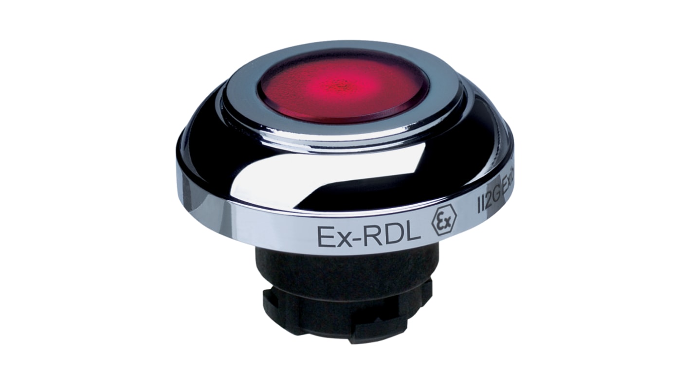 Schmersal EX-RDL Series Red Illuminated Momentary Push Button Head, 22.3mm Cutout, IECEx