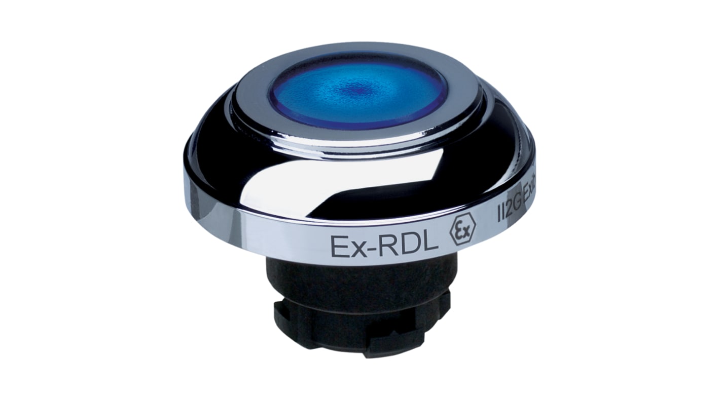 Schmersal EX-RDL Series Blue Illuminated Momentary Push Button Head, 22.3mm Cutout, IECEx