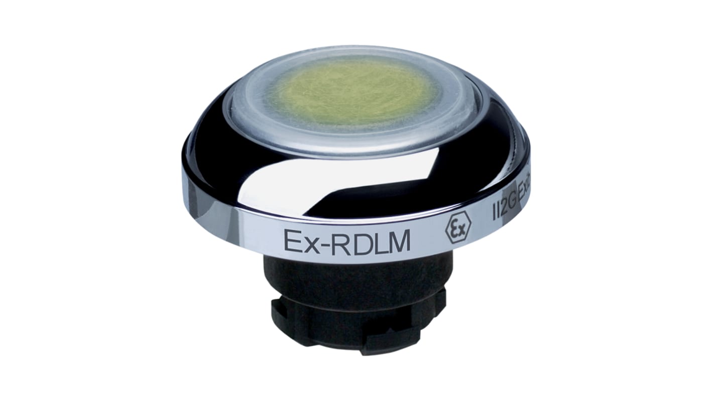 Schmersal EX-RDL Series Yellow Illuminated Momentary Push Button Head, 22.3mm Cutout, IECEx