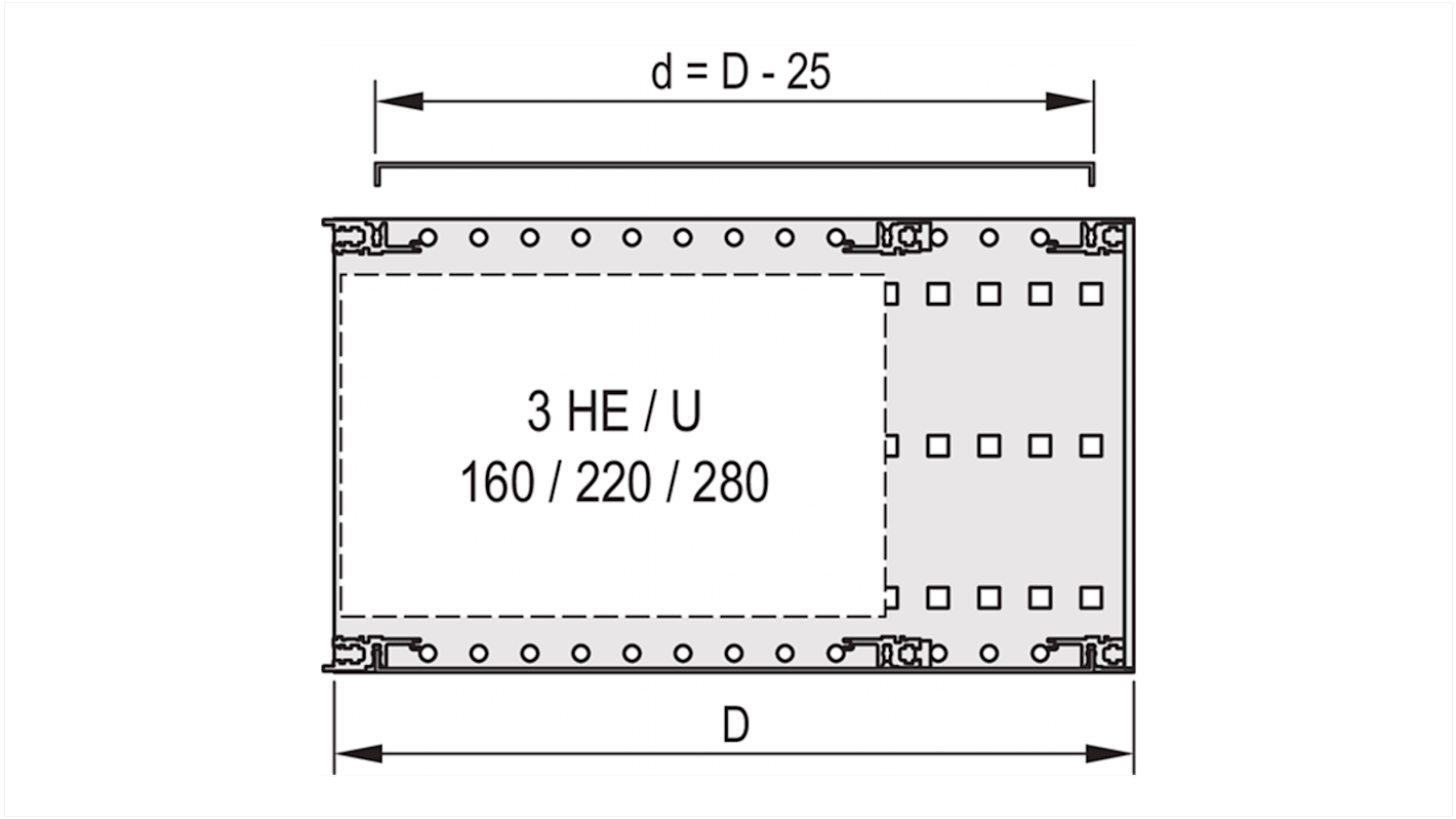 nVent SCHROFF EuropacPRO Series Cover Plate for Use with Horizontal Rails, 1 Piece(s), 175 x 426.72mm