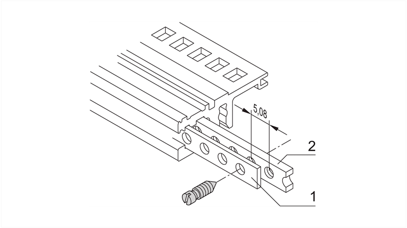 nVent SCHROFF ストリップ アルミニウム 深さ 432mm 幅 84HP