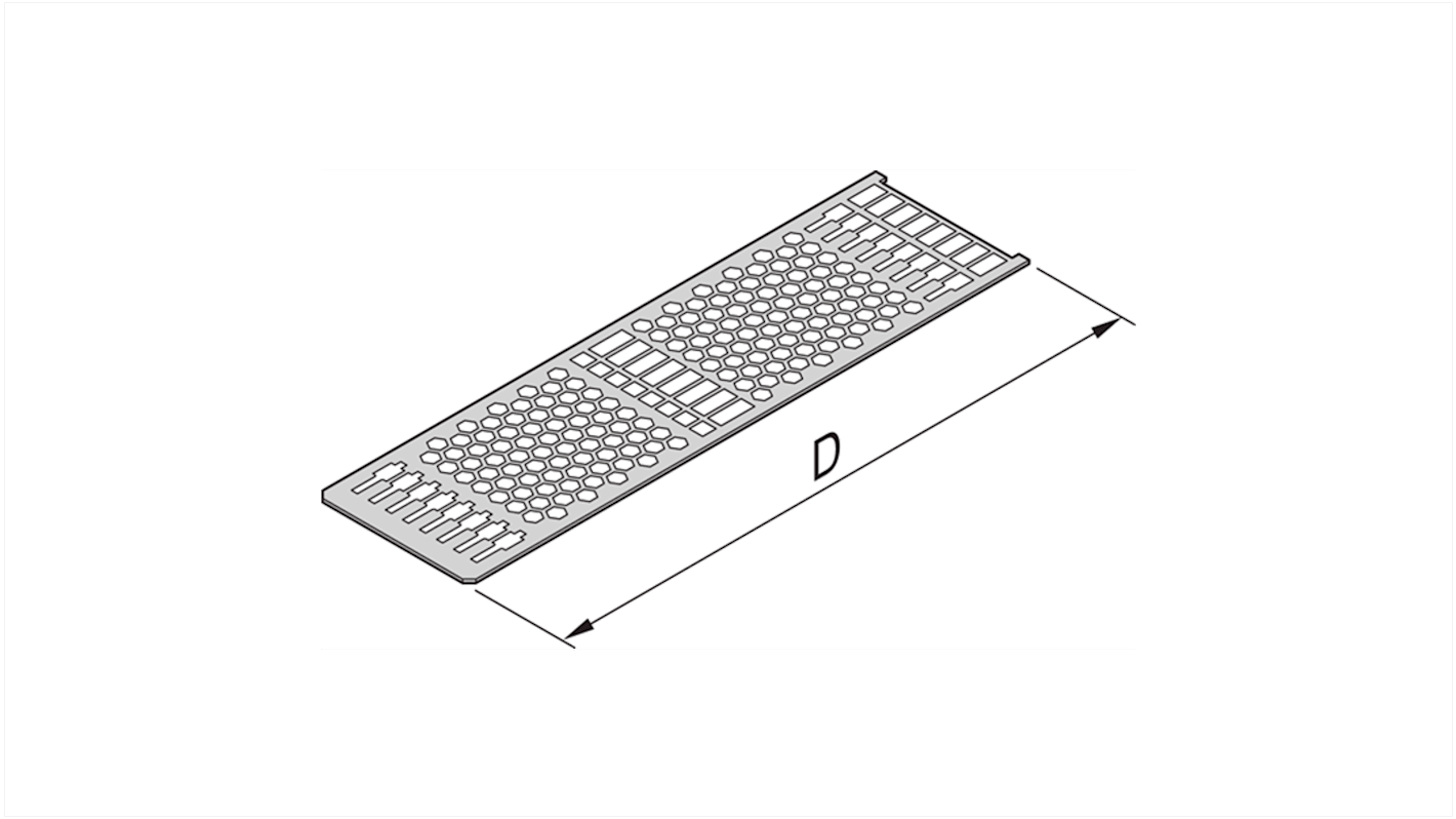 Placa nVent SCHROFF serie 34812, para usar con Paneles laterales, 10 unidades