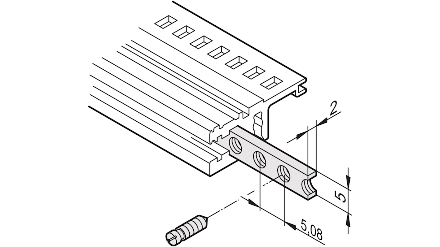 nVent SCHROFF Guide Rail Horizontal Rail for Use with Cases, Subracks