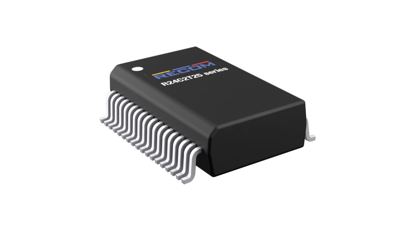 Recom R24C2T25 DC-DC Converter, 2.5 → 22.5V dc/ -12 And 100mA Output, 21 → 27 V dc Input, 2W, Surface