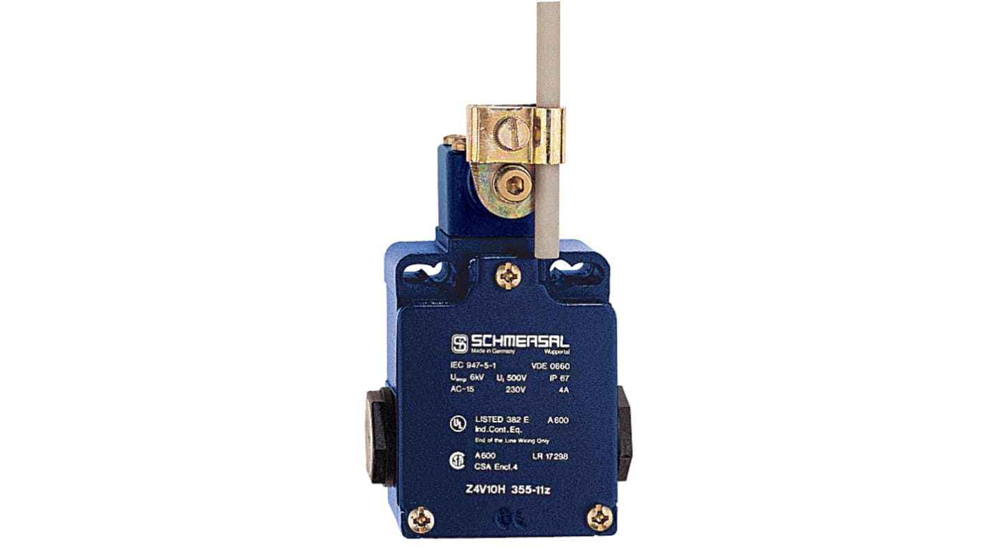 Schmersal EX-Z Series Rod Safety Interlock Switch, 2NC, IP67, Die Cast Alloy Housing, 230V ac ac Max, 4A Max