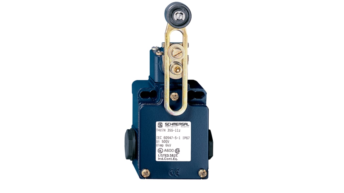 Schmersal EX-Z Series Roller Lever Safety Interlock Switch, 1NO/1NC, IP67, Die Cast Alloy Housing, 230V ac ac Max, 4A