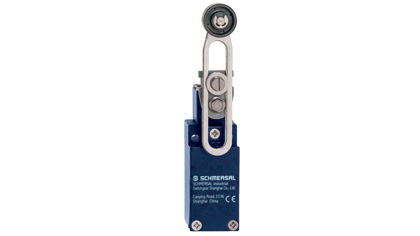 Schmersal EX-T Series Roller Lever Safety Interlock Switch, 1NO/1NC, IP65, Die Cast Zinc Housing, 230V ac ac Max, 4A Max