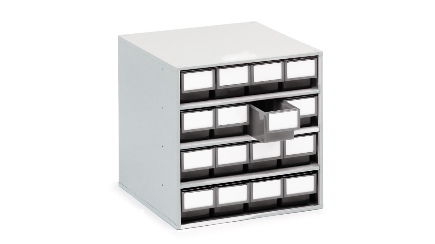 1640-3 | Treston 16 Drawer Storage Unit, Plastic, 395mm x 400mm x 400mm ...