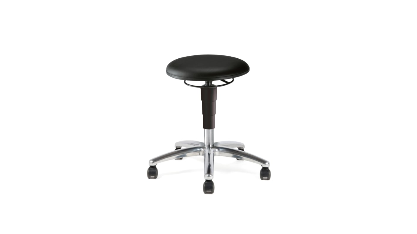 Treston Black Leather Stool, 120kg Weight Capacity