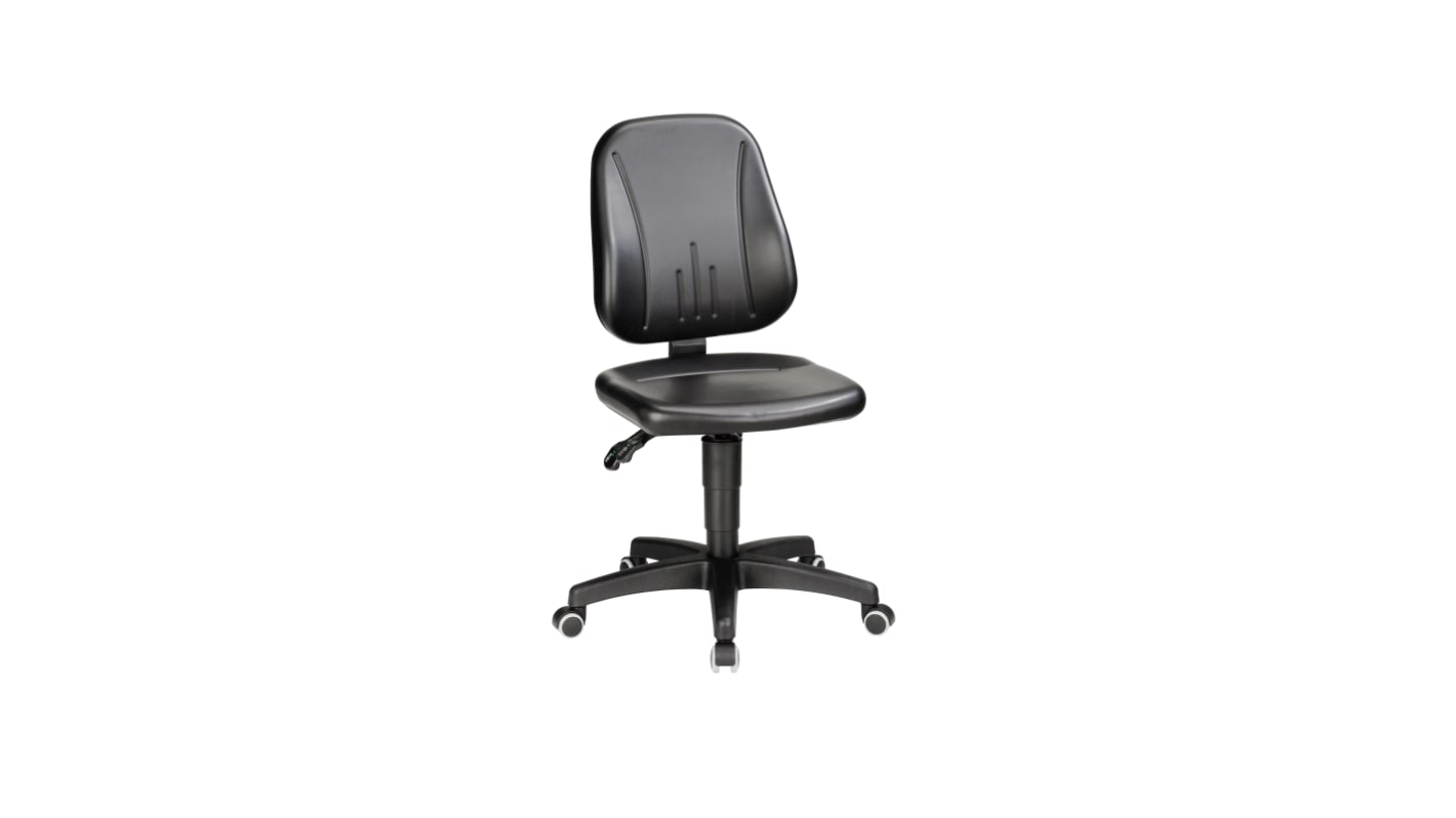 Silla oficina Treston C30AL de color Negro ajustable Sobre Ruedas, asiento de Piel, alt. asiento 440 → 620mm