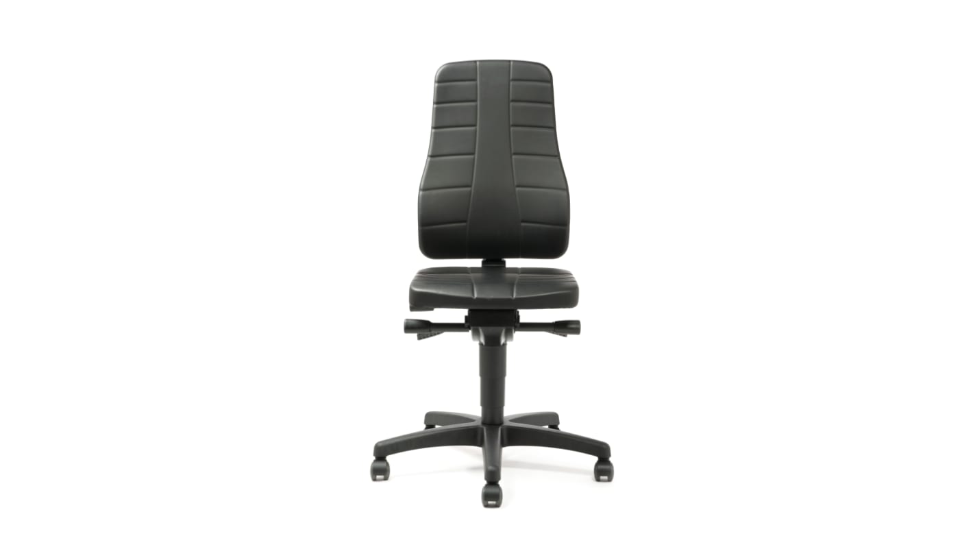 Silla oficina Treston C40AL de color Negro ajustable Sobre Ruedas, asiento de Piel, alt. asiento 450 → 600mm