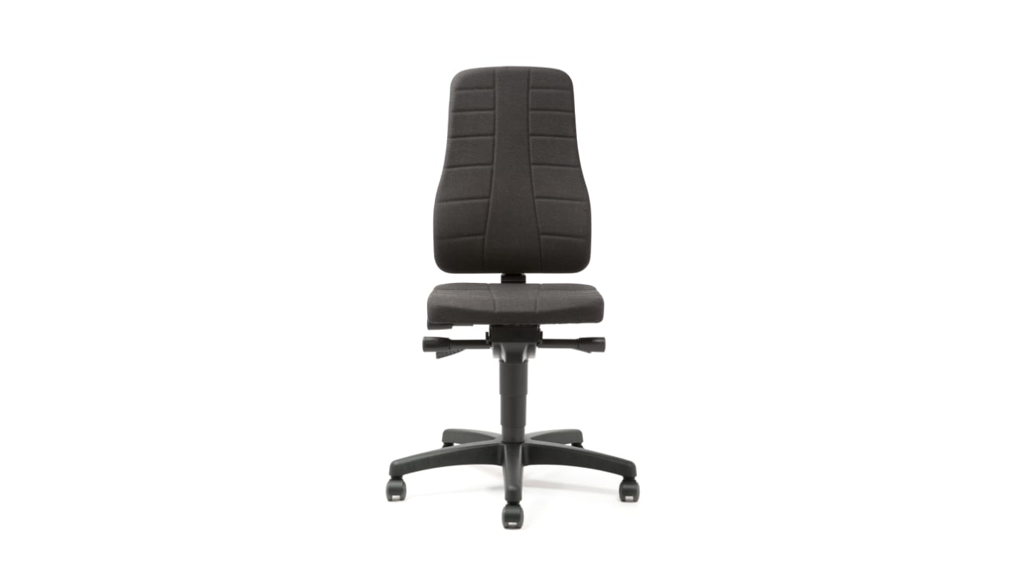 Silla oficina Treston C40BL de color Negro ajustable Sobre Ruedas, asiento de Tela, alt. asiento 450 → 600mm