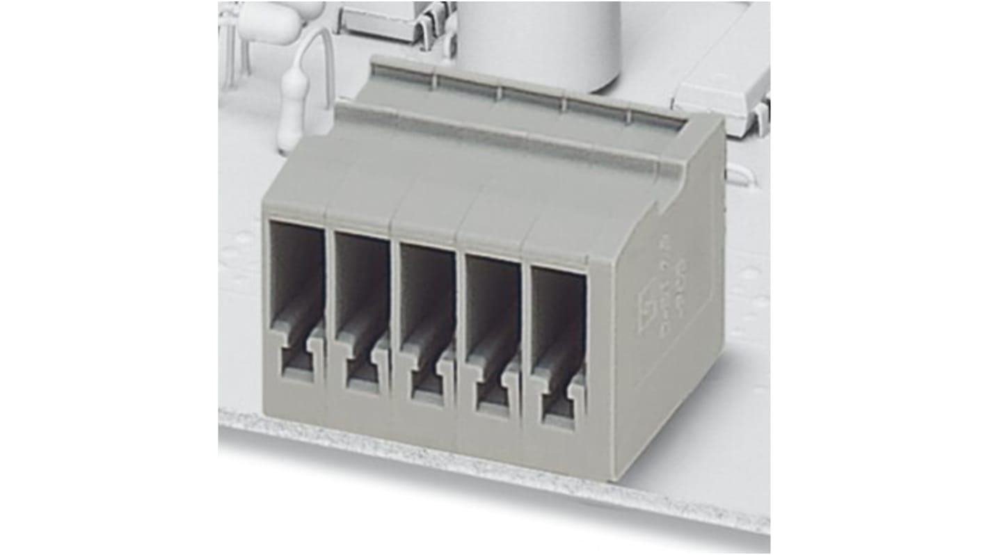 Phoenix Contact ST Series Horizontal Wave Soldering PCB Header, 7 Contact(s), 5.2mm Pitch, 1 Row(s), Shrouded