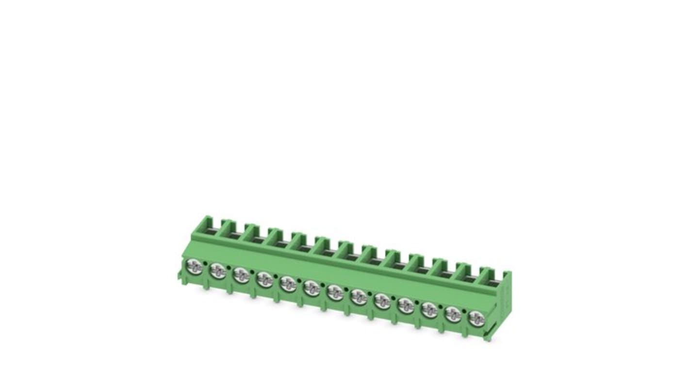 Phoenix Contact PT Series PCB Terminal Block, 13-Contact, 5mm Pitch, PCB Mount, 1-Row, Screw Termination