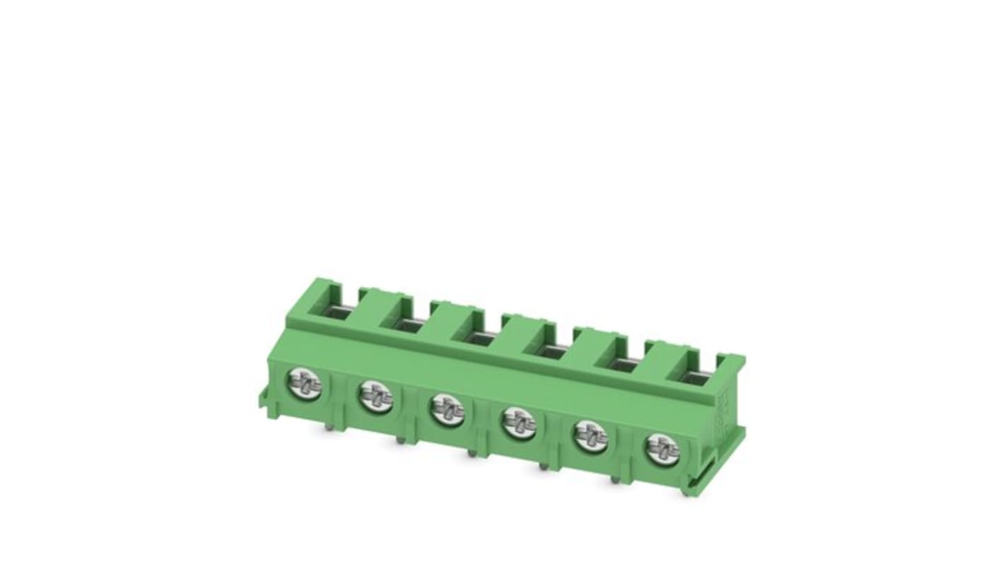 Phoenix Contact PT Series PCB Terminal Block, 6-Contact, 7.5mm Pitch, PCB Mount, 1-Row, Screw Termination