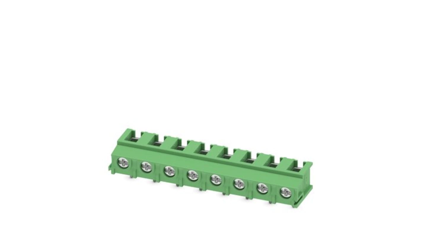 Phoenix Contact PT Series PCB Terminal Block, 8-Contact, 7.5mm Pitch, PCB Mount, 1-Row, Screw Termination