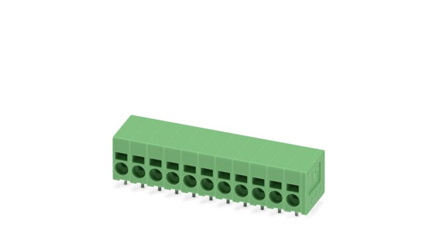 Phoenix Contact SPT Series PCB Terminal Block, 11-Contact, 5mm Pitch, PCB Mount, 1-Row, Push In Termination