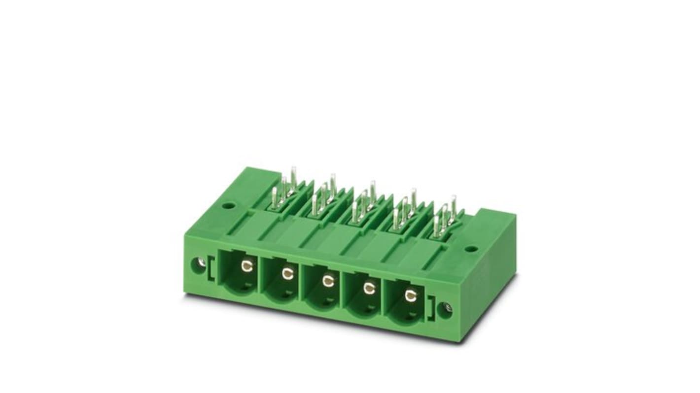 Conector macho para PCB Phoenix Contact serie PC de 4 vías, 1 fila, paso 10.16mm, Soldadura por ola