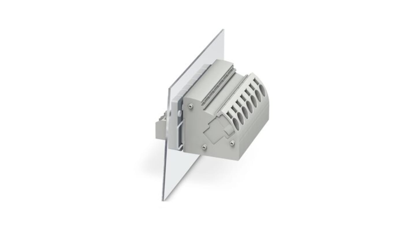 Phoenix Contact 4-POT-SCM/S Series Panel Feed Through Terminal Plug, 2-Contact, 8.1mm Pitch, Panel Mount, 1-Row, Push