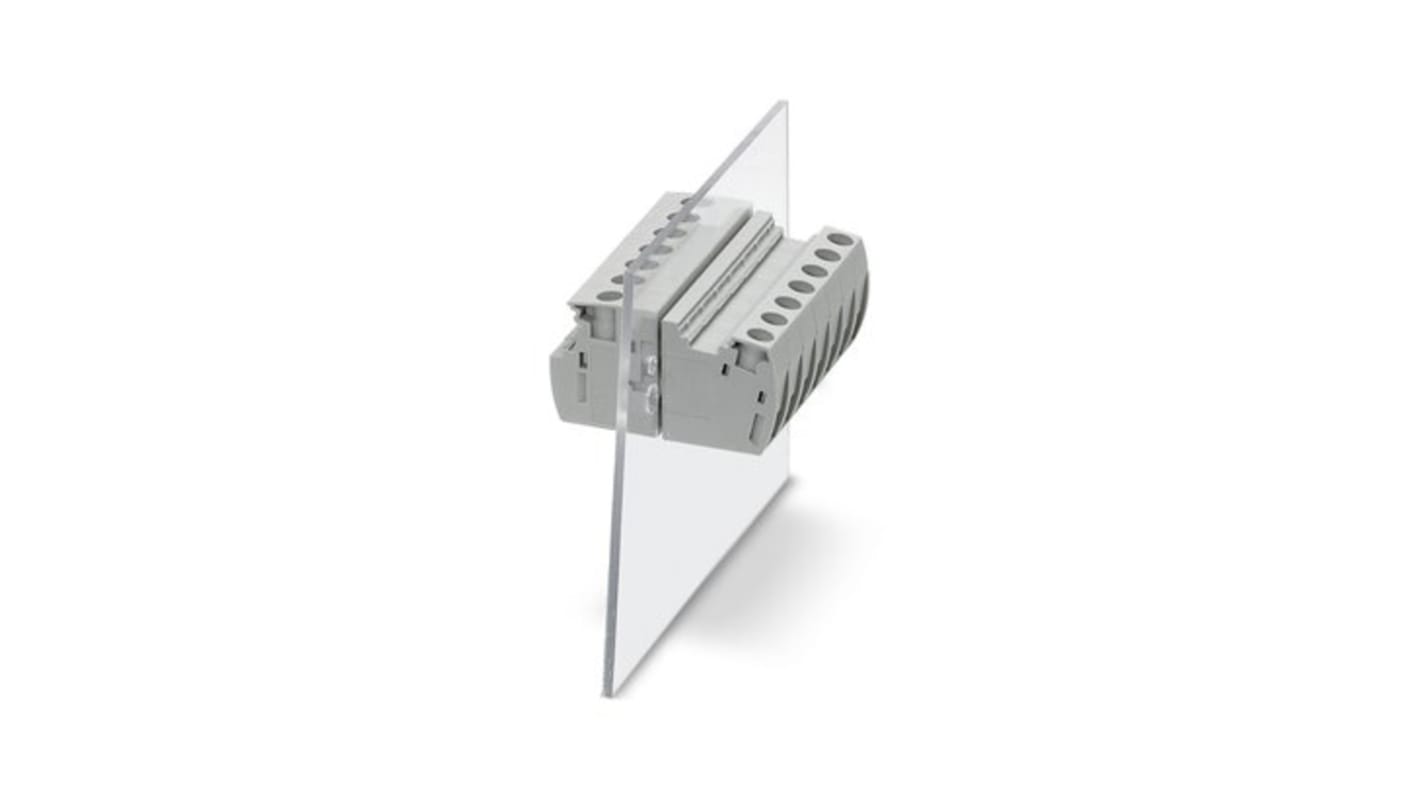 Phoenix Contact UW 4 Series Panel Feed Through Terminal Plug, 2-Contact, 8.1mm Pitch, Panel Mount, 1-Row, Push In
