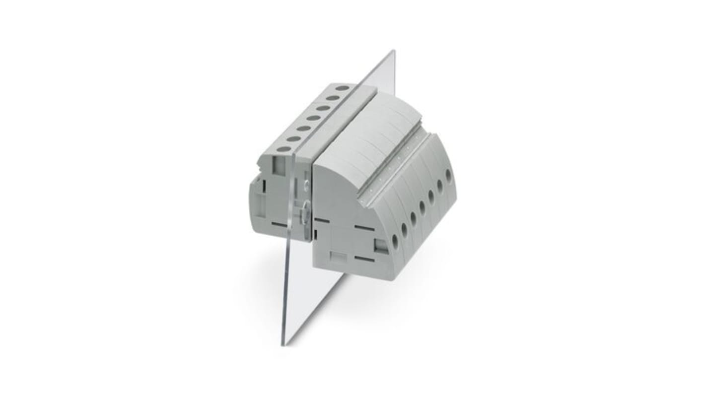 Phoenix Contact UWV 25 Series Panel Feed Through Terminal Plug, 2-Contact, 15.1mm Pitch, Panel Mount, 1-Row, Push In
