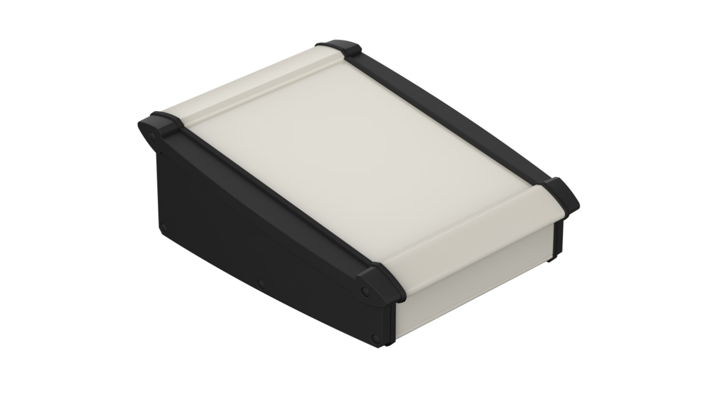 Caja de consola Bopla, serie Alu-Topline, de ABS, Aluminio de color Anodizado natural, con frontal inclinado, 232.60 x