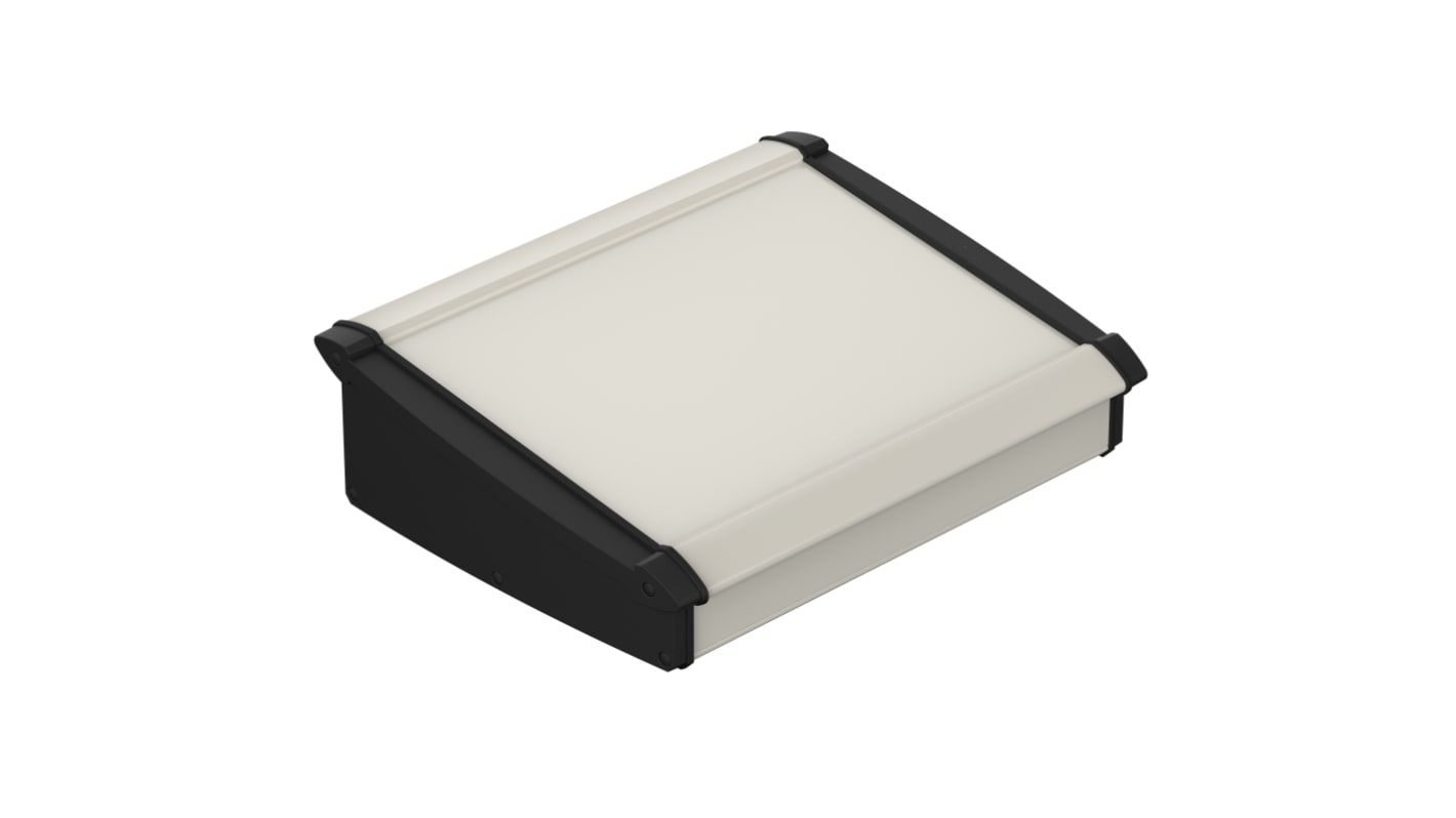 Caja de consola Bopla, serie Alu-Topline, de ABS, Aluminio de color Anodizado natural, con frontal inclinado, 232.60 x