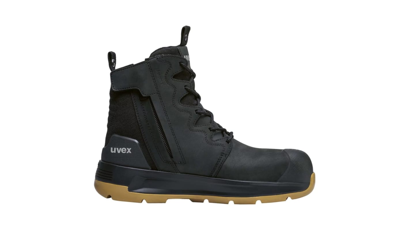 Uvex uvex 3 x-flow zip Black Composite Toe Capped Unisex Safety Boots, UK 11, EU 46