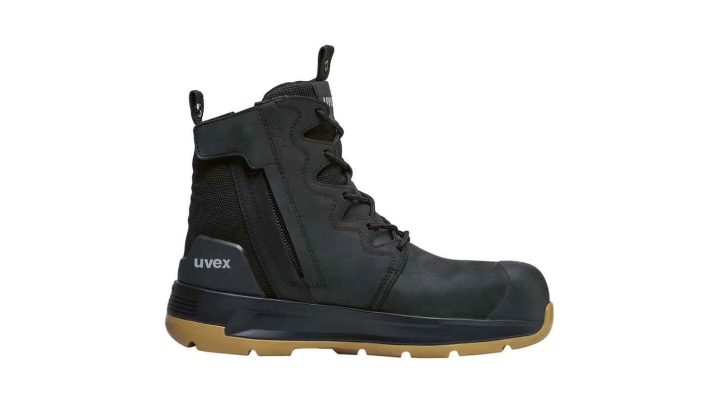 Uvex uvex 3 x-flow zip Black Composite Toe Capped Unisex Safety Boots, UK 12, EU 47