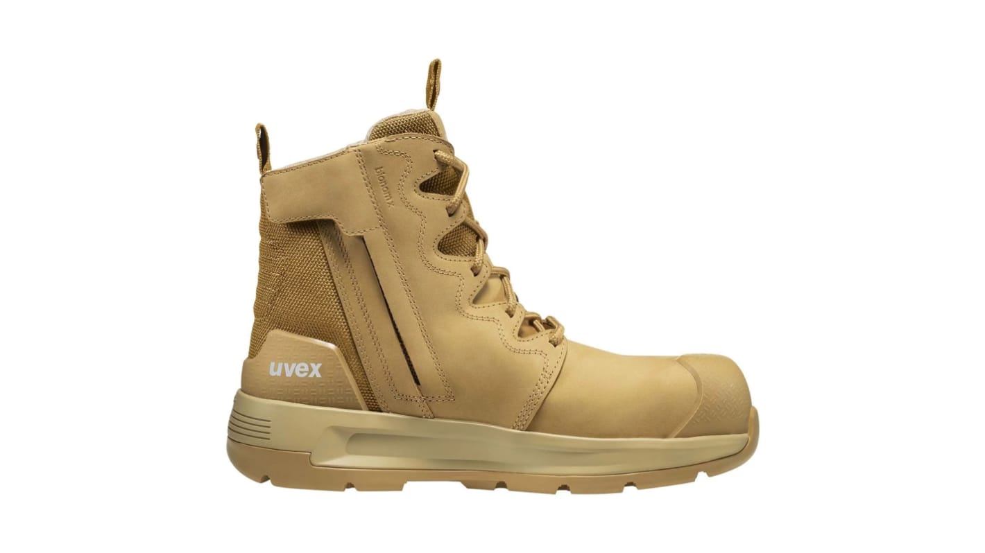 Uvex uvex 3 x-flow zip Tan Composite Toe Capped Unisex Safety Boots, UK 12, EU 47