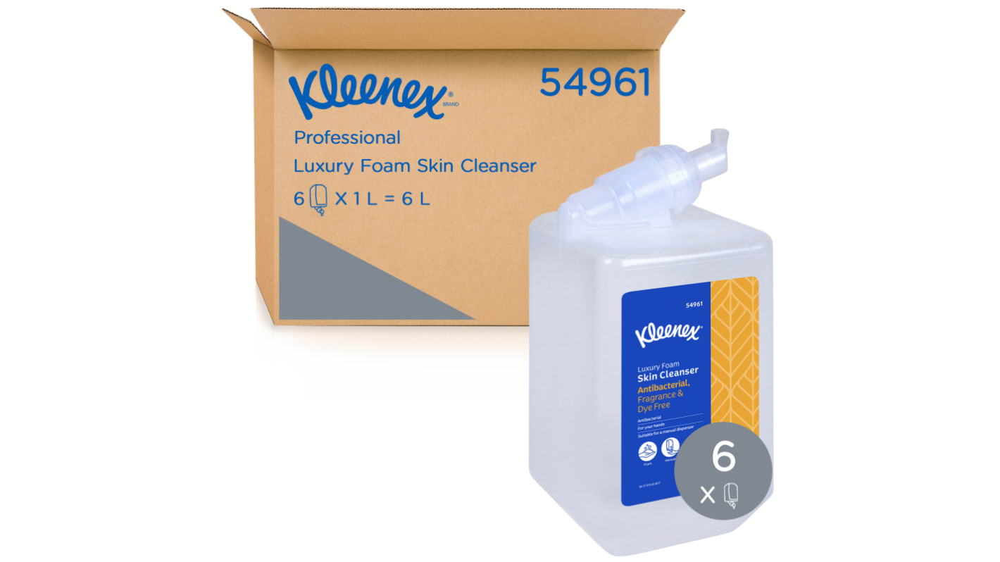 KLEENEX Fragranced Kleenex Luxury Foam Skin Cleanser Hand Soap Dye Free with Anti-Bacterial Properties - 1 L Cartridge