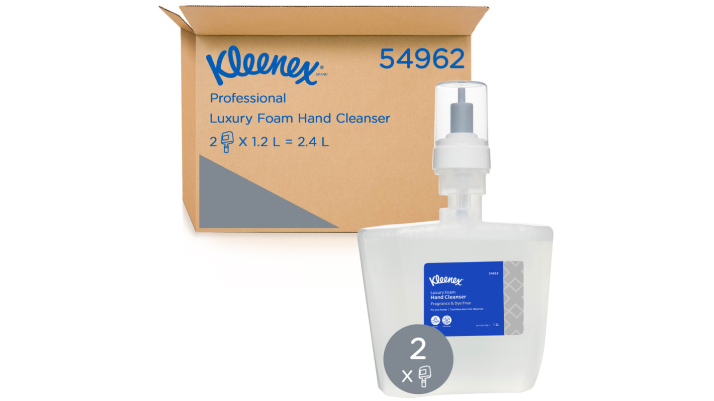 KLEENEX Fragranced Kleenex Luxury Foam Skin Cleanser Hand Soap Dye Free with Anti-Bacterial Properties - 1.2 L Cartridge