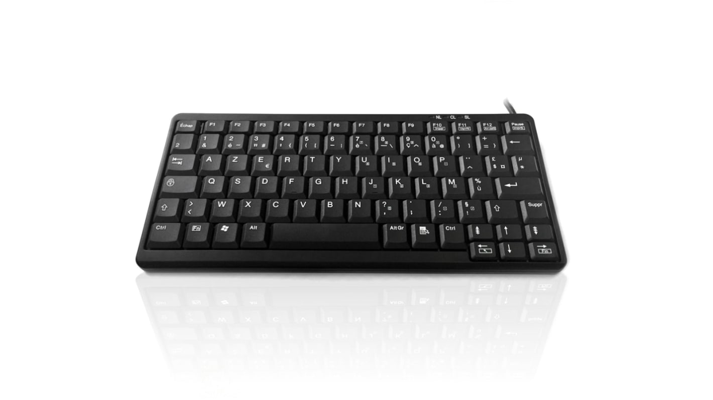 Teclado Ceratech, , Con cable, Negro, PS/2 & USB, Compacto, QWERTY (francés)