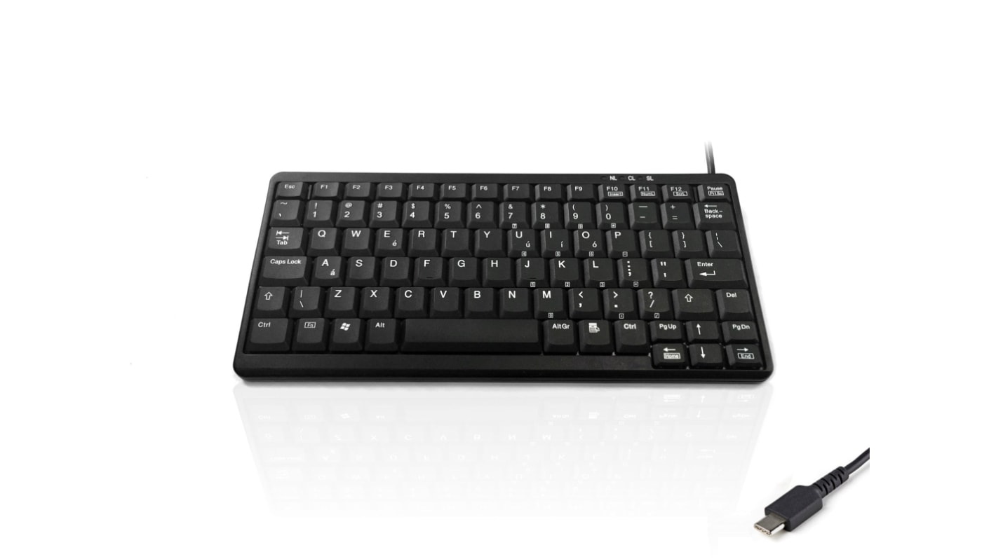 Teclado Ceratech, , Con cable, Negro, USB, Compacto, QWERTY (EE.UU.)