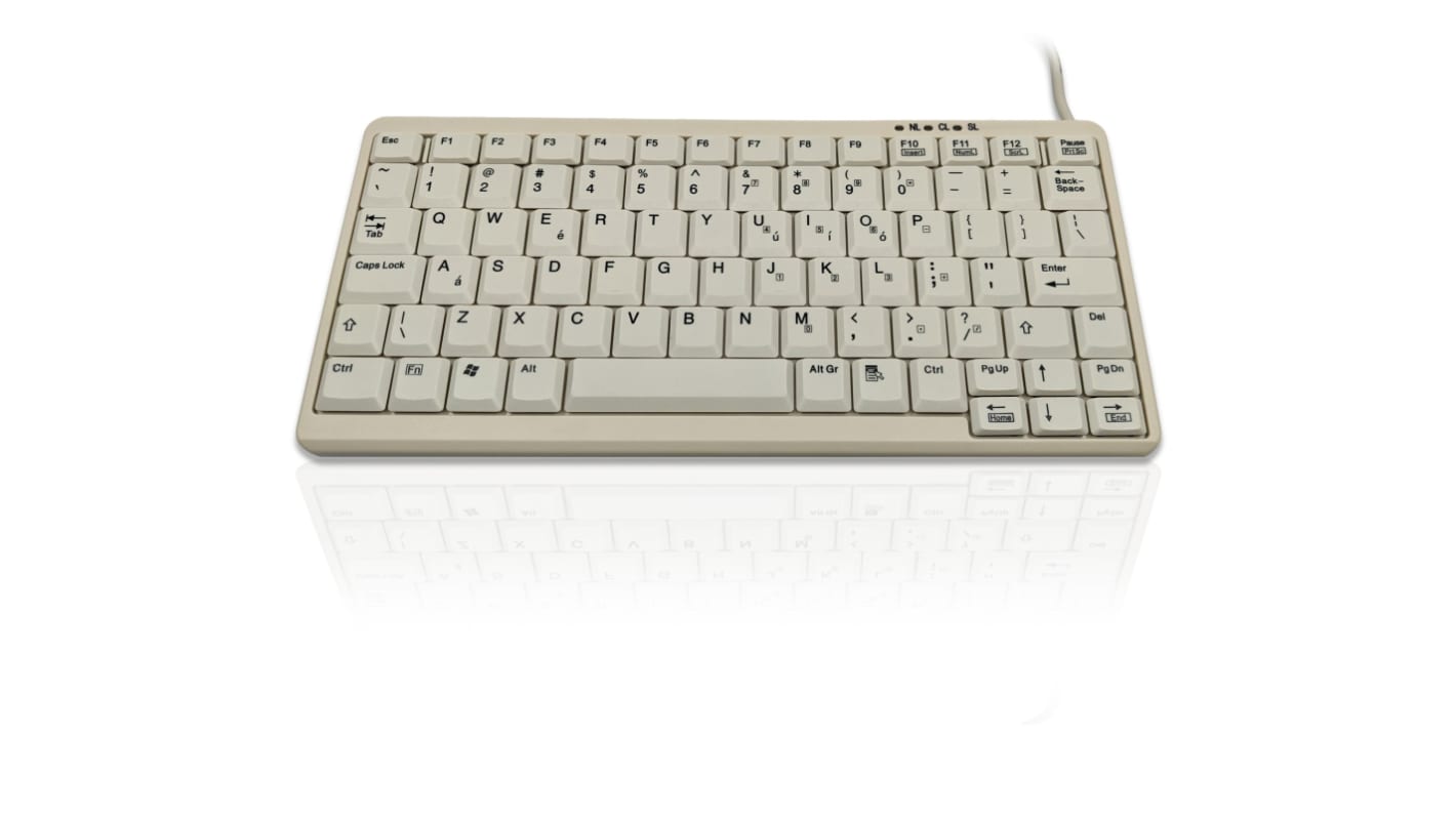 Tastiera Bianco Cablato PS/2 & USB Ceratech, QWERTY (US) Compatta