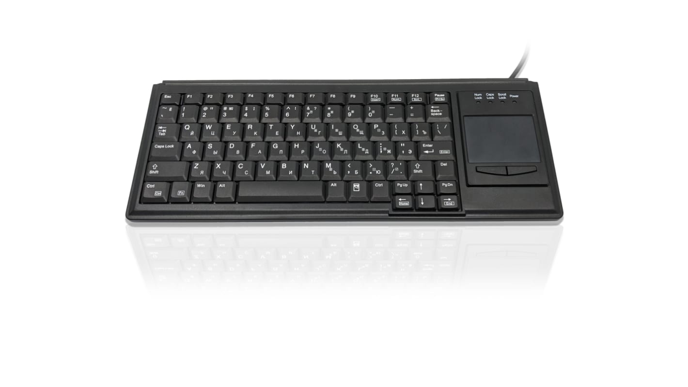 Tastiera Nero Cablato USB Ceratech, QWERTY (Cirillico) Touchpad