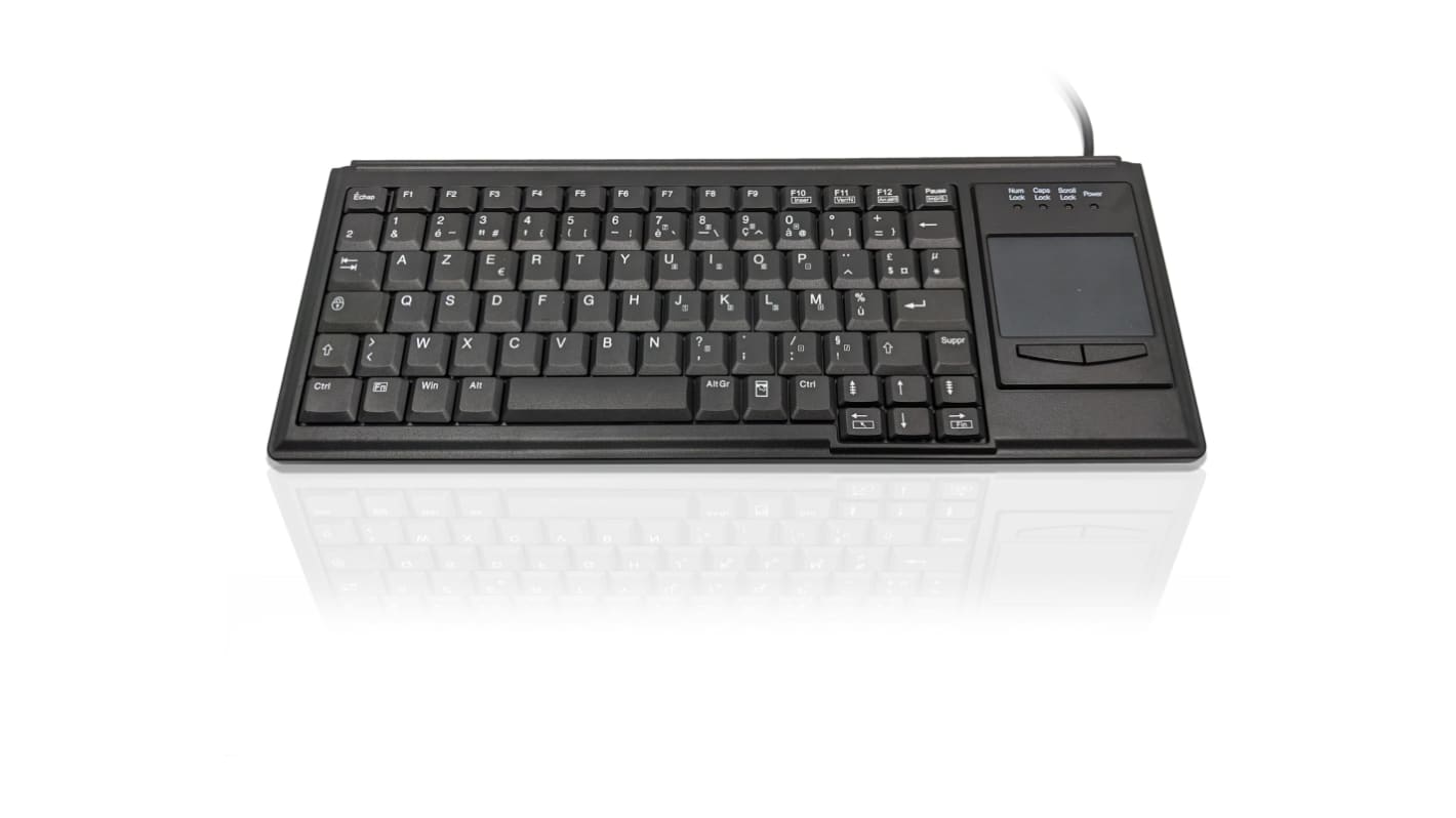 Ceratech KYB500-K82B-15FR Wired USB Touchpad Keyboard, QWERTY (French), Black