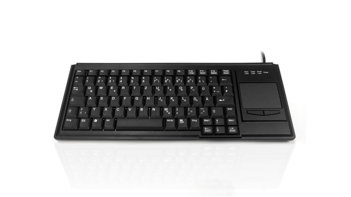 Tastiera Nero Cablato USB Ceratech, QWERTZ (tedesco) Touchpad